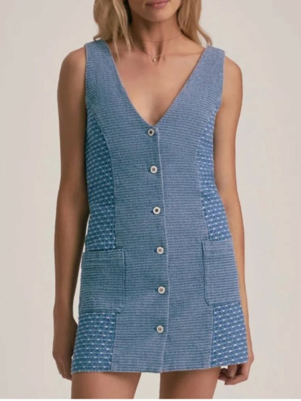 FAVORITE DAUGHTER Women's Blue The Arlo Vest Dress, NWT, Size XS